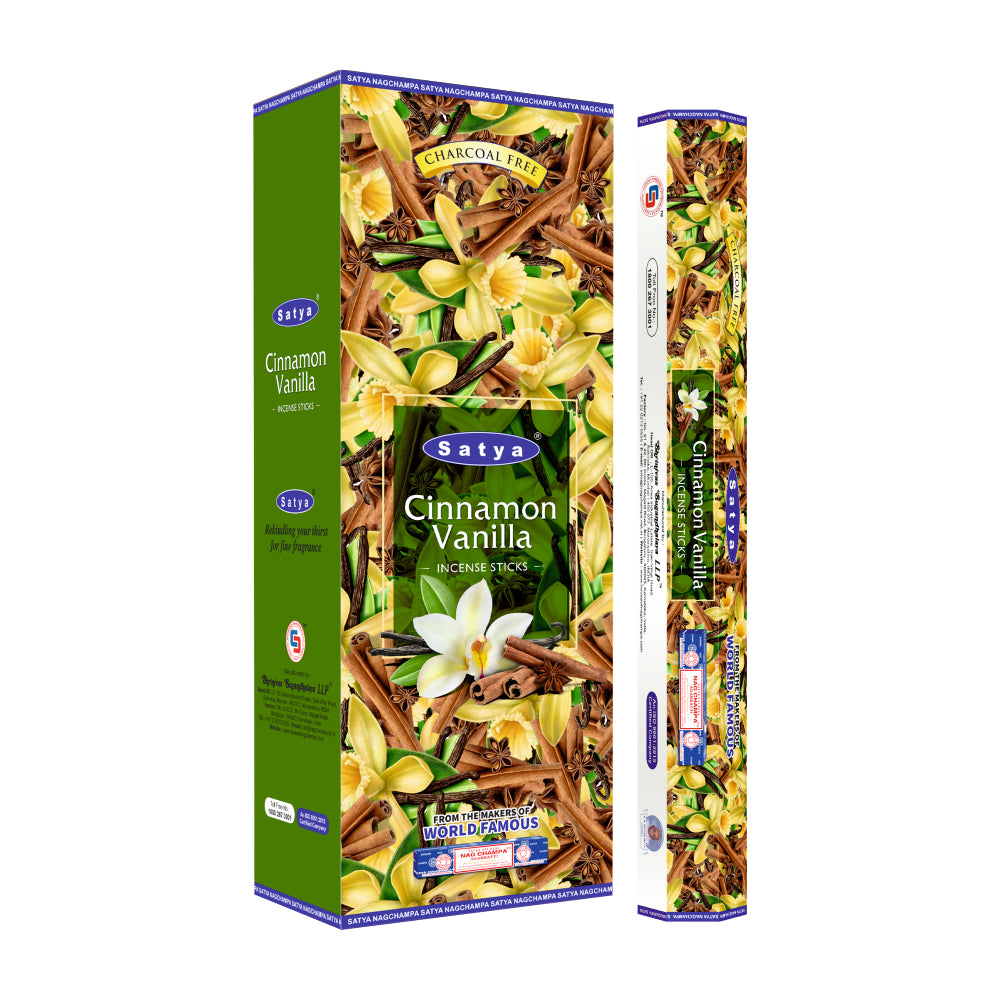 Satya Incense Cinnamon Vanilla Hexa - 20 Sticks