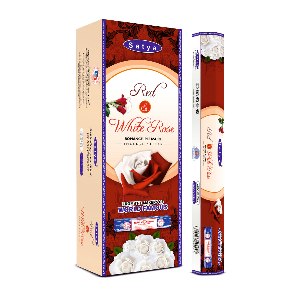 Satya Incense Red & White Rose Hexa - 20 Sticks