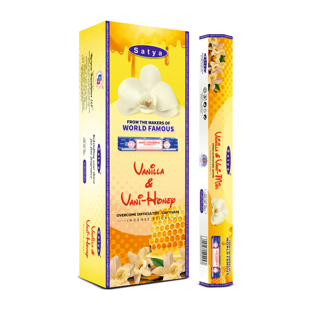 Satya Incense Vanilla & Vani Honey Hexa - 20 Sticks