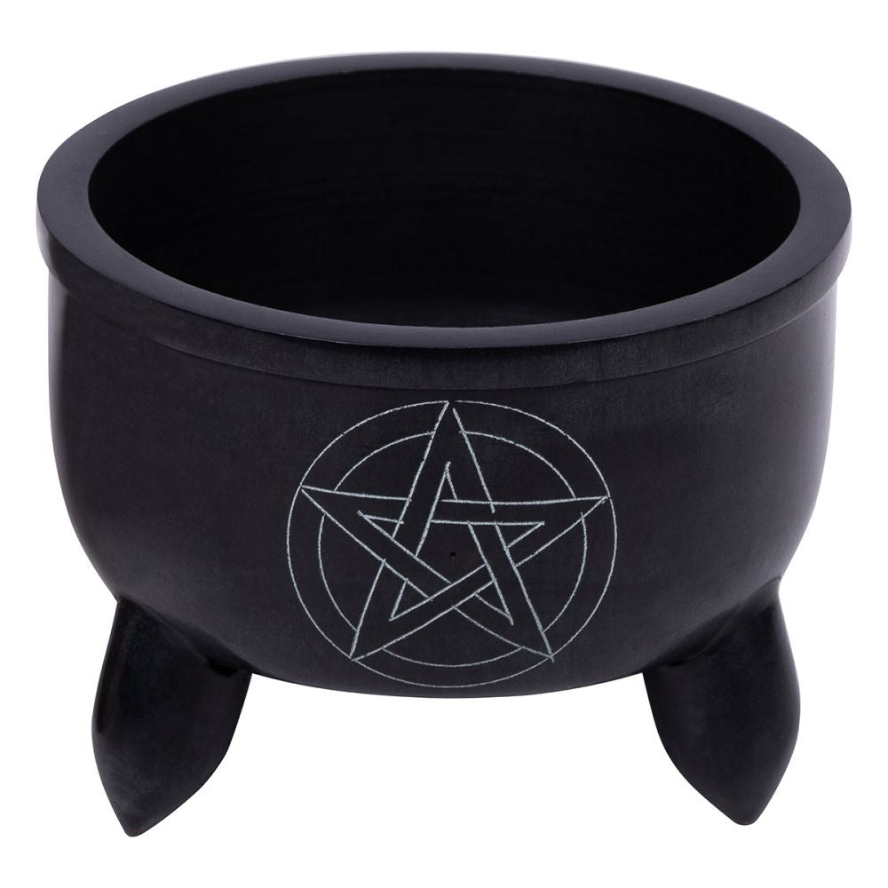 Pentacle Soapstone Cauldron