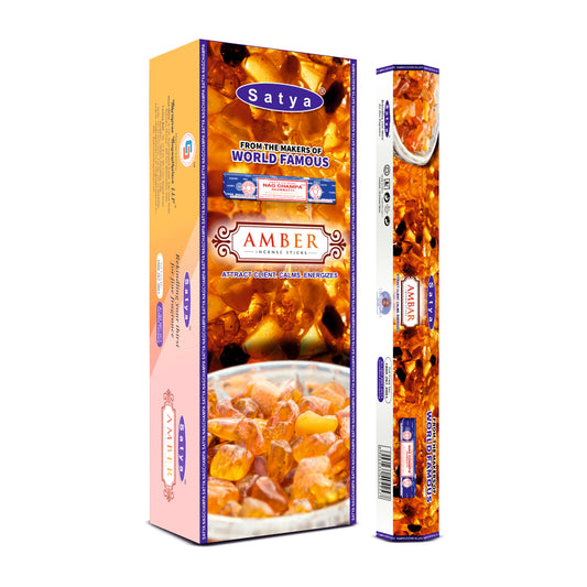 Satya Incense Amber  Hexa - 20 Sticks