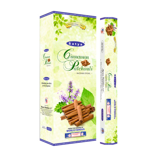 Satya Incense Cinnamon Patchouli Hexa - 20 Sticks