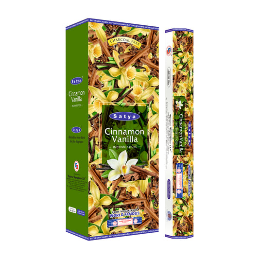Satya Incense Cinnamon Vanilla Hexa - 20 Sticks