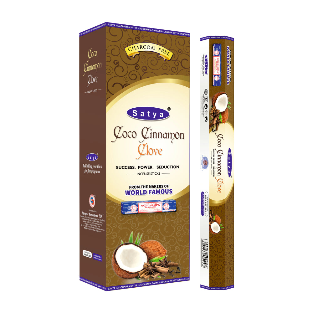 Satya Incense Coco Cinnamon Clove  Hexa - 20 Sticks