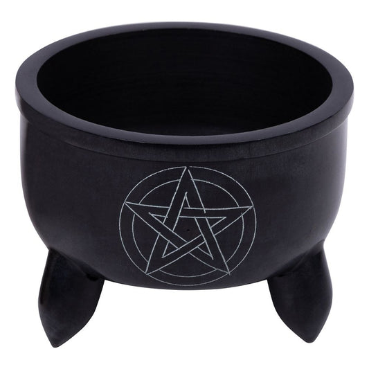 Pentacle Soapstone Cauldron