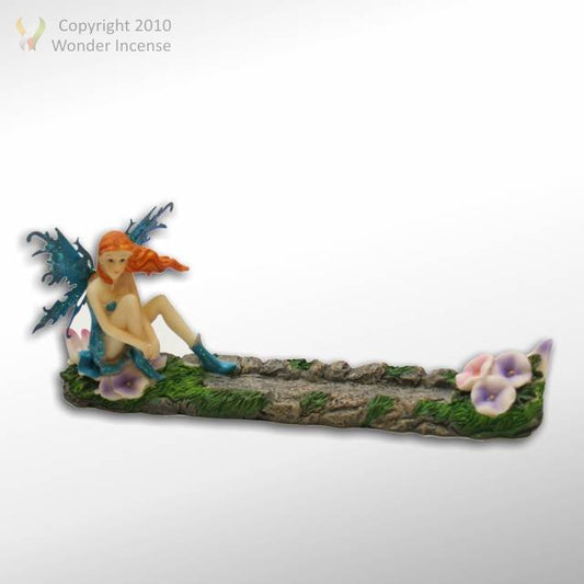 Sitting Fairy Ash catcher - Blue
