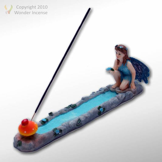 Sitting Fairy Ash Catcher - Blue